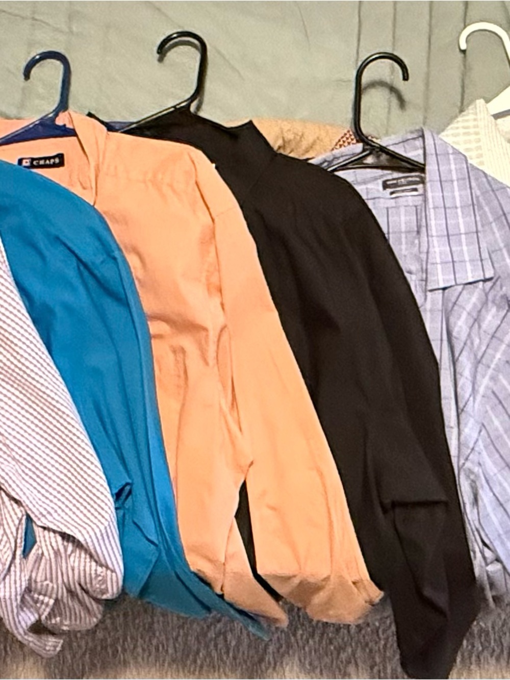 Chaps Men's Peach and Teal Casual Button-Down Shirts Set